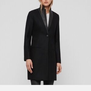 All Saints Black Italian Cloth Coat